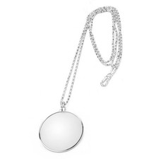 Magnifying Glass Necklace Monocle, 5X Magnifier 2x2inches, Sliver