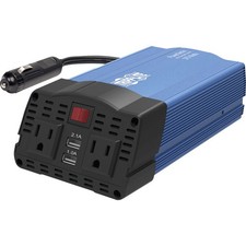 Tripp Lite 375W PowerVerter Compact Car Inverter w/ 2 AC Outlets  2 USB Ports