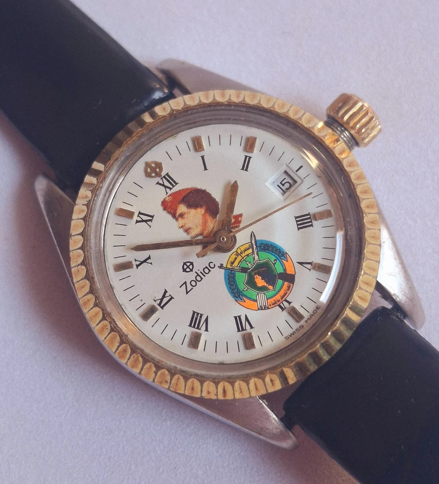 A Very Rare Authentic ZODIAC Automatic Memorial Muammar Gaddafi Libya VTG 1980s - Image 2 of 4