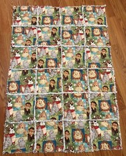 Baby Rag Top Quilt 34 X 48 Zoo Animals Lion Monkey Elephant Tiger Giraffes