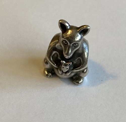 Pandora KANGAROO & JOEY 925 ALE Bead Charm Genuine Retired KANGAROO & BABY KANGA