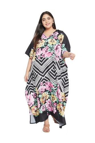 Women Kaftan Casual Maxi Dress Kimono Sleeve Evening Gown Beachwear Sundress - Picture 291 of 452
