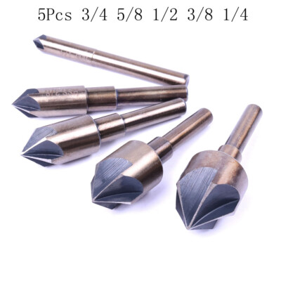 CHEERBRIGHT 5 Blade Chamfering 82 ° Drill Bits Power Punch Tool Shank Dia 6mm