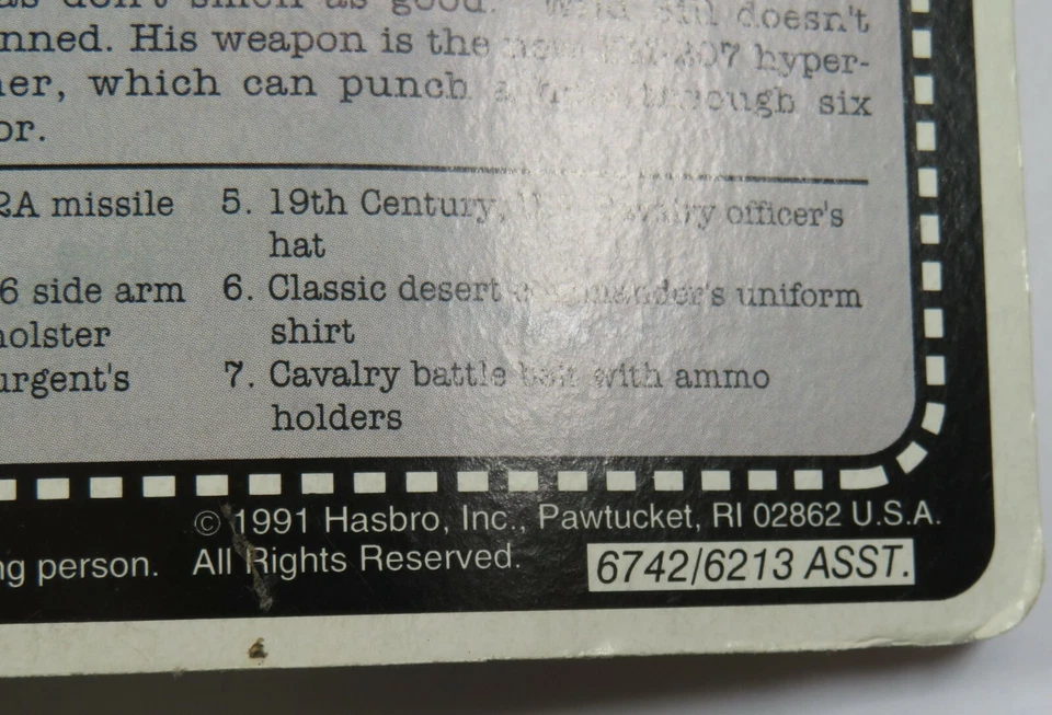 Figura de acción GI Joe Wild Bill Air Cavalry Scout 1991 de colección artículo #28178H nueva en caja Foto 4 de 4