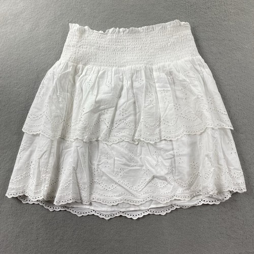 Lauren Ralph Lauren Skirt Womens 10 White Embroidered Eyelet Lined Cotton - Picture 3 of 6