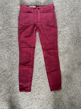 Anthropologie Pilcro Letterpress Red Velvet Skinny Jeans - Size 26