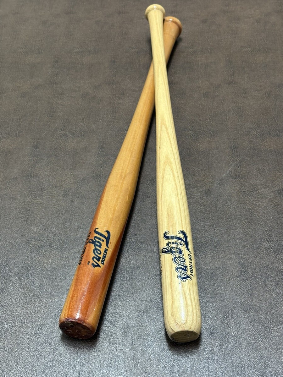 Lot De 2 Mini Battes De Baseball Vintage Detroit Tigers, Années 90, En Bois, 18 Et 22 Pouces, Souvenir