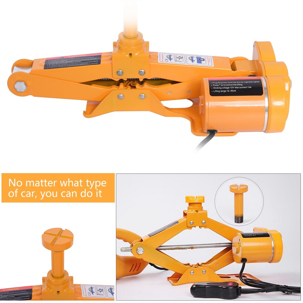 3 Ton Electric Car Jack Kit w/ 12V Auto Car Floor Jack, Impact Wrench