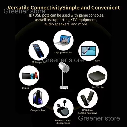 Elevate Smart Video Projector 1080P HD 4K WiFi Bluetooth 3D Portable Office Home - Picture 3 of 16