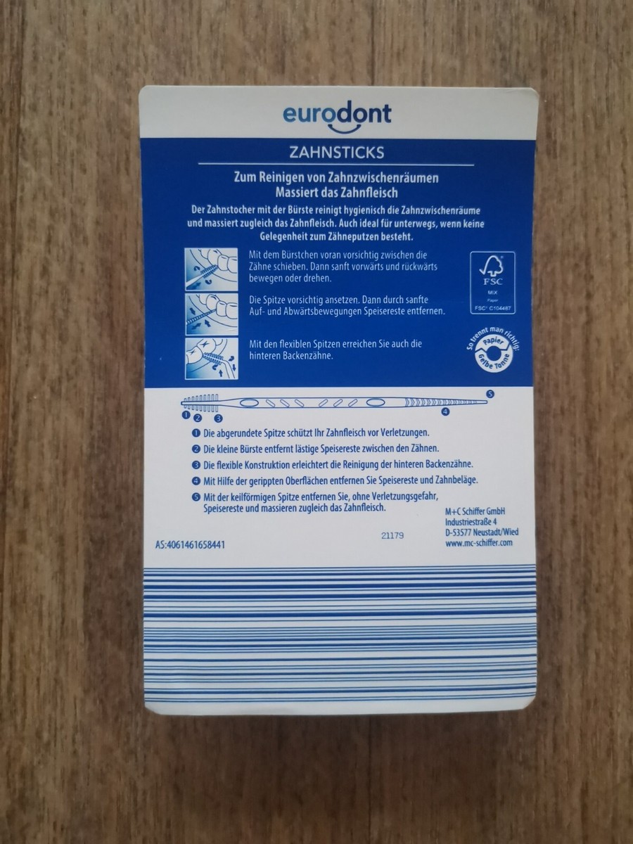 Eurodont Zahn-Sticks, 210 Stück – Für Die Perfekte Reinigung Der Zahnzwischenräume