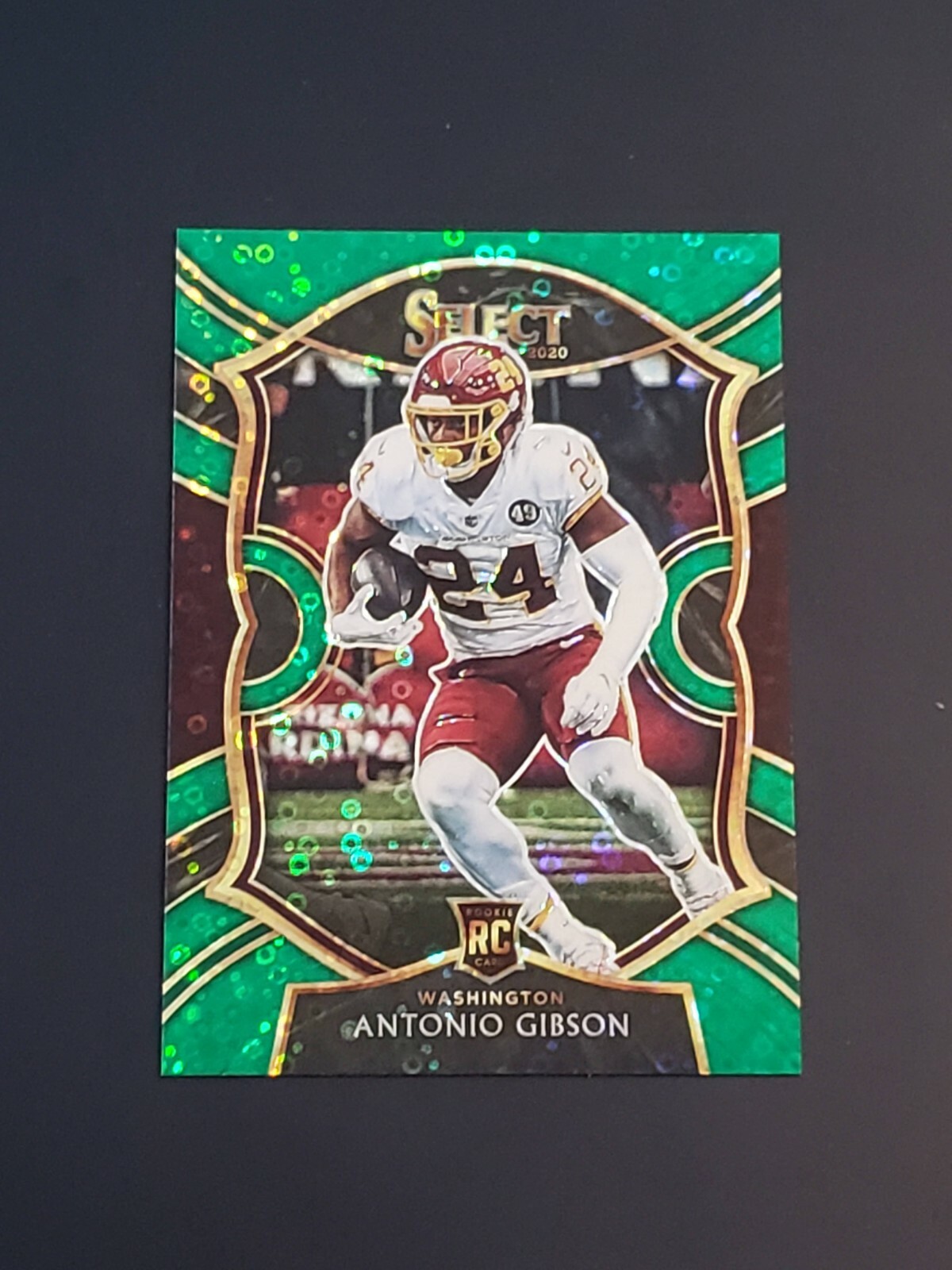 Antonio Gibson RC 2020 Select Football #72 GREEN DISCO PRIZM #'d /5