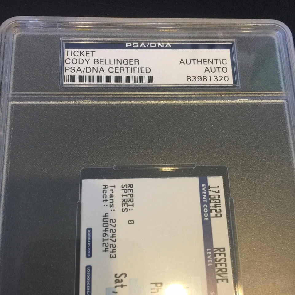CODY BELLINGER SIGNED 1ST CAREER HOMERUN GAME AUTHENTIC TICKET SLABBED PSA/DNA - Image 4 of 4