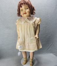 Vintage Shirley Temple Clone Doll Sleep Eyes Mohair Wig Cloth Body 27in