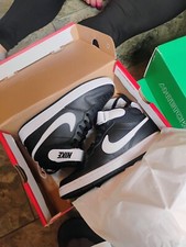 Size 5.5 GS - Nike Court Borough 2 Mid Black White