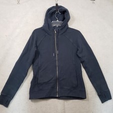 Lululemon Warm For Winter Jacket Womens 6 Mach Blue Full Zip Hoodie Cotton Terry