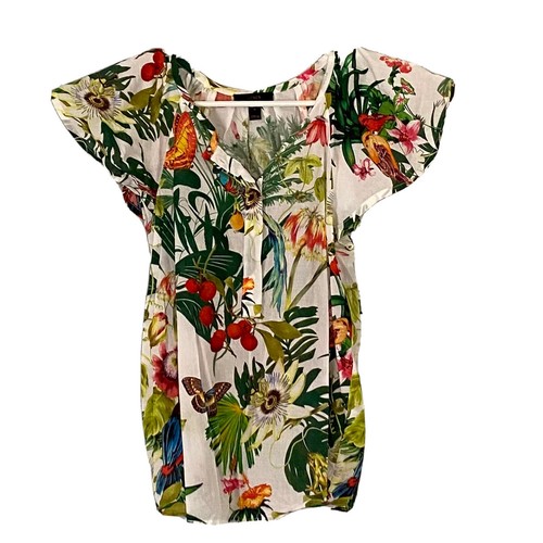 J Crew Cap Sleeve Top Tropical Womens 