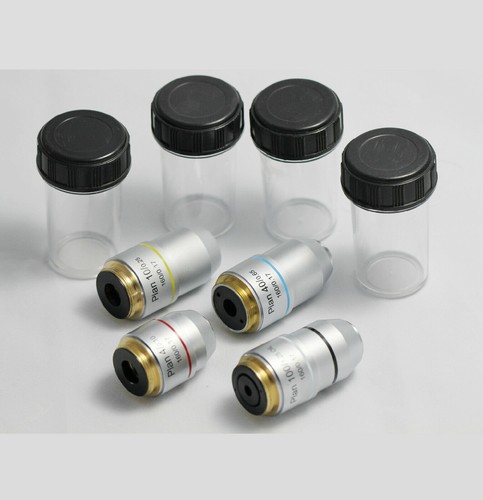 Microscope Objective Lens PLAN DIN 4X 10X 20X 40X 60X 100X RMS Thread CNSCOPE - Picture 12 of 12