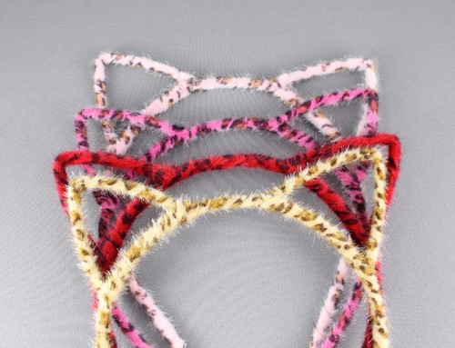 Pink cheetah cat ears headband furry kitten hair band cosplay cats ear leopard - Picture 5 of 5