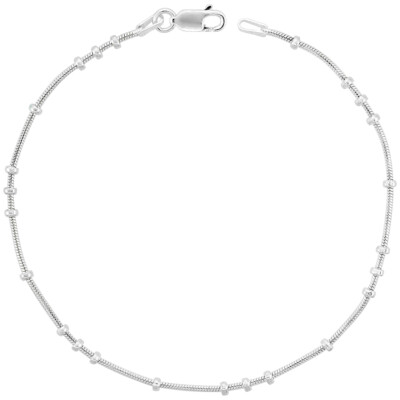 925 Sterlingsilber feine 3 + 1 Perlen Schlange Station Kette Halskette 1 mm 7'' bis 30''