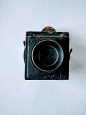 Vintage Brass Camera Lens Mounted On 2" x 2" Wood Board Collectible