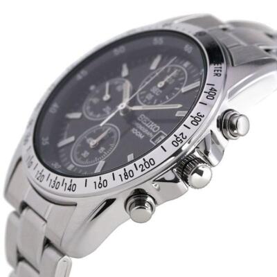 SEIKO Chronograph SND367PC Black Silver Men's Watch New in Box | eBay SEIKO Chronograph SND367PC Black Silver Men's Watch New in Box | eBay
