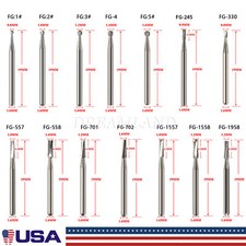 10-100Pcs Dental Carbide Burs Bur for High Speed Handpiece Round Cone Diamond FG