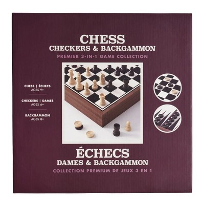 Chess, Checkers, & Backgammon Premier 3-in1 Game Collection