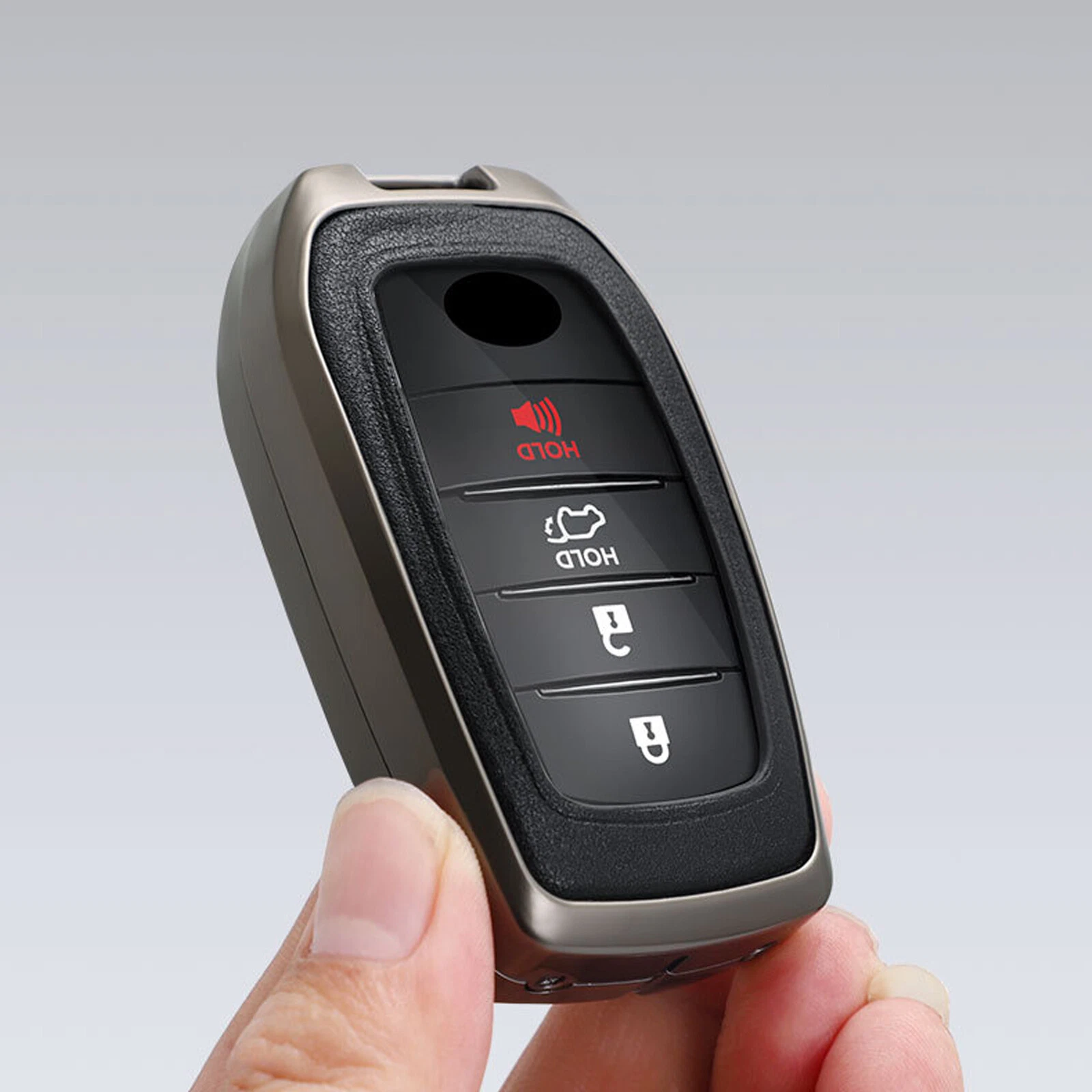 For Toyota Sienna Venza Yaris Corolla Metal Leather Car Key Fob Cover Case NEW