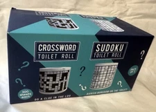 Novelty Gag Gift Crossword and Sudoku Toilet Paper Roll by Fizz Creations