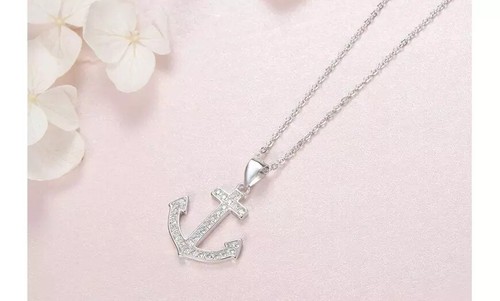 925 Sterling Silver Anchor Necklace 