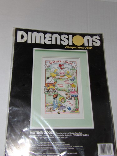 Vintage Dimension Stamped Cross Stitch Kit Mother Goose Dated 1991 - Picture 3 of 4