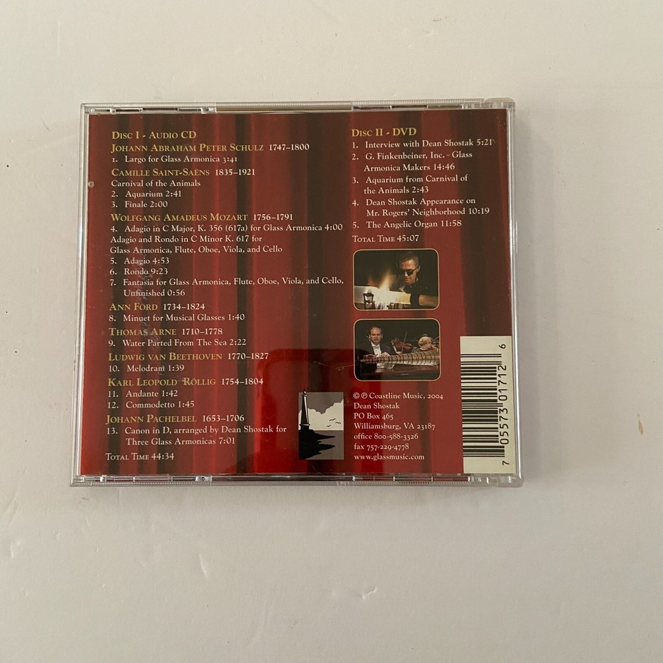 The Glass Armonica by Dean Shostak CD DVD Combo Classical Music Signed