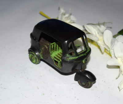 Brass Auto Rickshaw Table Decor Vehicle Mid Century Taxi Model Figurine RD451