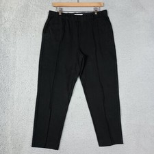Everlane Dress Pants Women’s Large Black Pleated Elastic Waist Tapered Straight