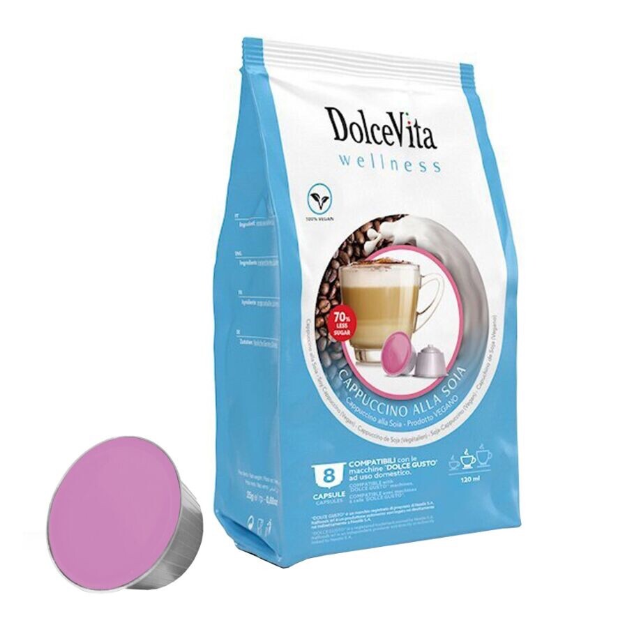Dolce Gusto compatible SOY CAPPUCCINO coffee pods VEGAN LACTOSE