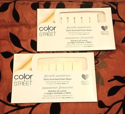 Color Street Nail Polish Strips (2) CITY OF LOVE FRENCH MANICURE (RETIRED) NEW