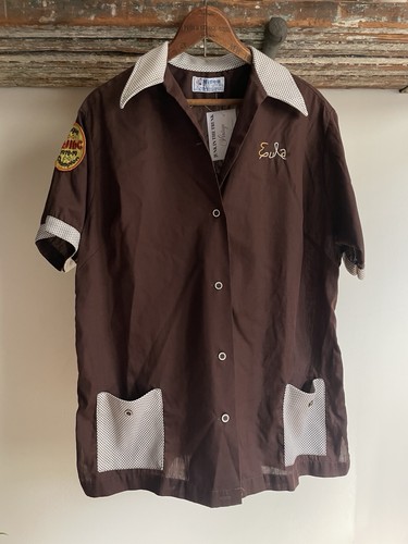 Vintage 1979 WIBC bowling league 1978-1979 Champions Shirt Embroidered Size 40 L