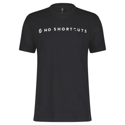 Scott Tee Herren Sport T-Shirt No Shortcuts SS Schwarz Weißer Print Größe XXL