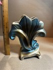 GONDER?  Pottery Fan Vase VTG Mottled Pink/Blue/Brown Glossy Finish Art Deco! — photo 7