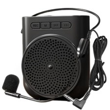 Portable Rechargeable Mini Voice Amplifier with Wired Microphone Headset and ...