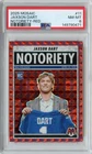 2025 Panini Mosaic Jaxson Dart Notoriety RED PRIZM Rookie RC #11 PSA 8 GIANTS