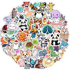 100 PCS Water Bottle Stickers for Kids,Waterproof Vinyl Animal Stickers for Kids