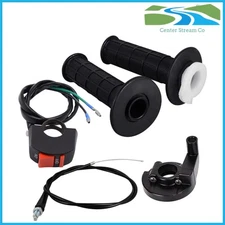 7/8" Twist Throttle Grip & Cable Set with ON/OFF Switch for Mini Bikes & ATVs