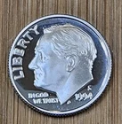 1994 S 10c Roosevelt Silver 90% Proof Dime Coin BU