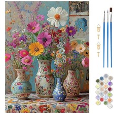 Flower Paint by Numbers Kit for Adults, Wildflower Paint by Numbers Kits for ...