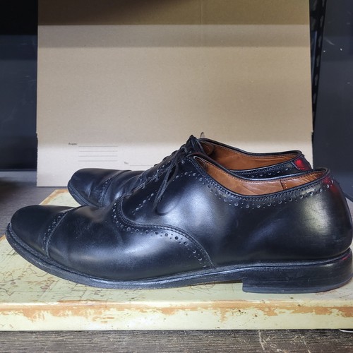 Sz 13 B Allen Edmonds Mens Blk Leather Dress Shoes Derby Cap Toe Laceup "HALE" - Picture 3 of 22