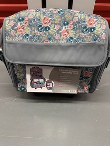 EVERYTHING MARY GREEN FLORAL ROLLING SEWING MACHINE TOTE