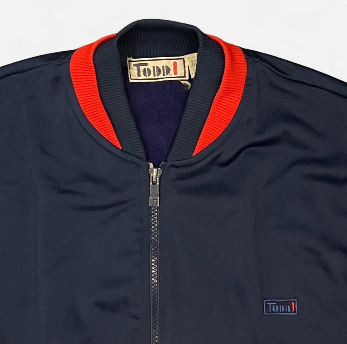 VINTAGE 80’s Navy Todd 1 Track Jacket Men’s Sz L image 2
