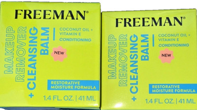 ( Lot 2 ) FREEMAN MAKEUP REMOVER Cleansing Balm w Coconut Oil & Vitamin E 1.4 Oz
