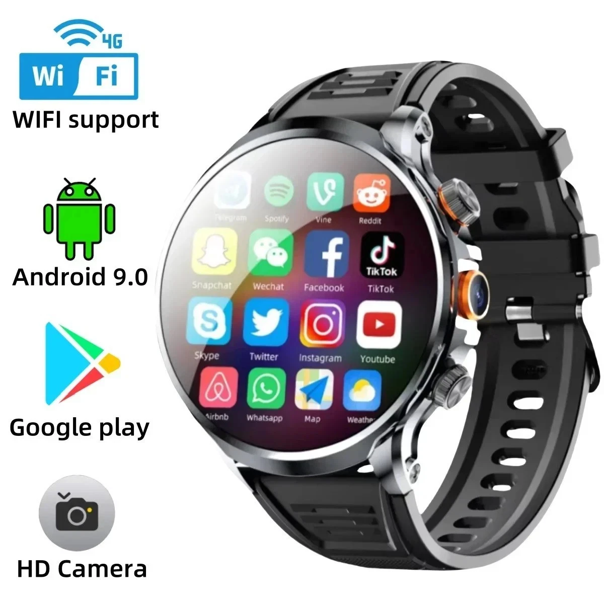 5G Android Smart Watch GPS Heart Rate Monitor HD Camera 1.95" SIM WiFi Call
Opens in a new window or